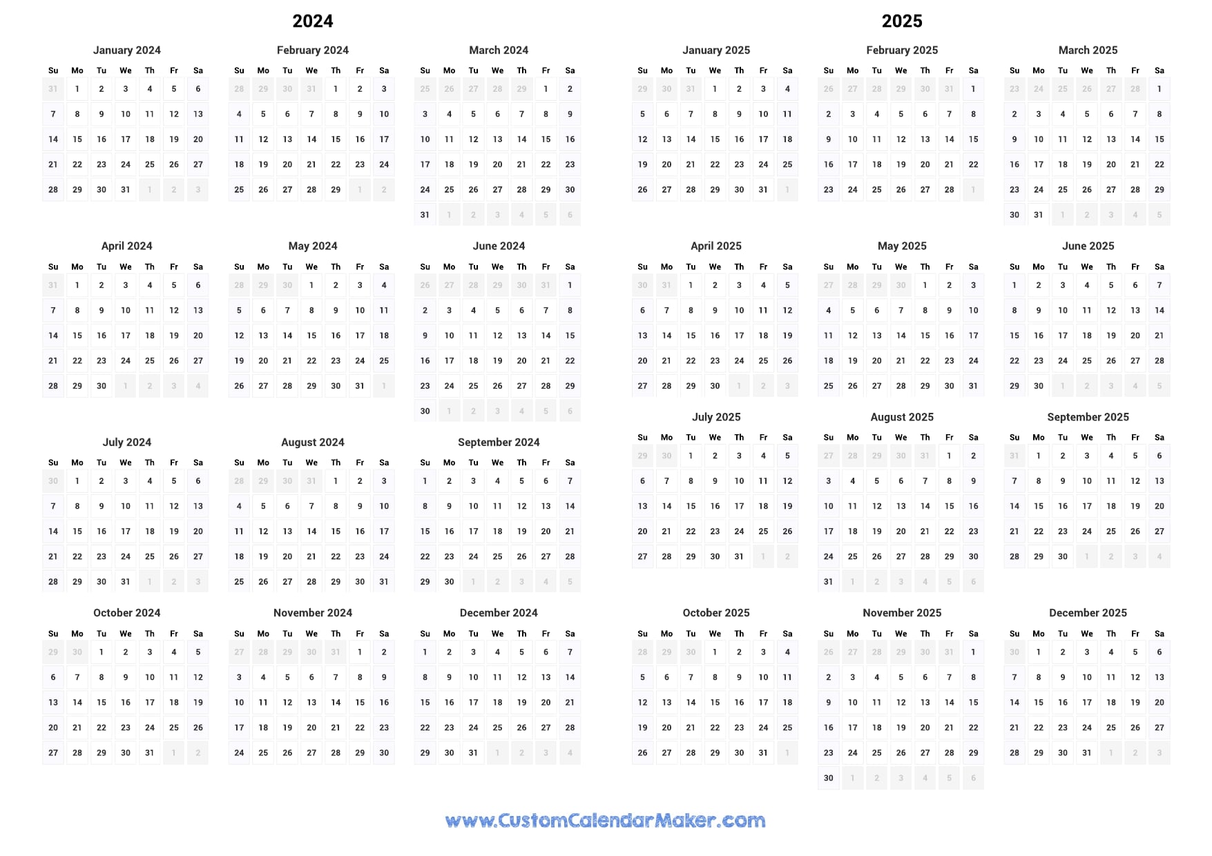 2024-2025 Free Printable Calendar Templates Download