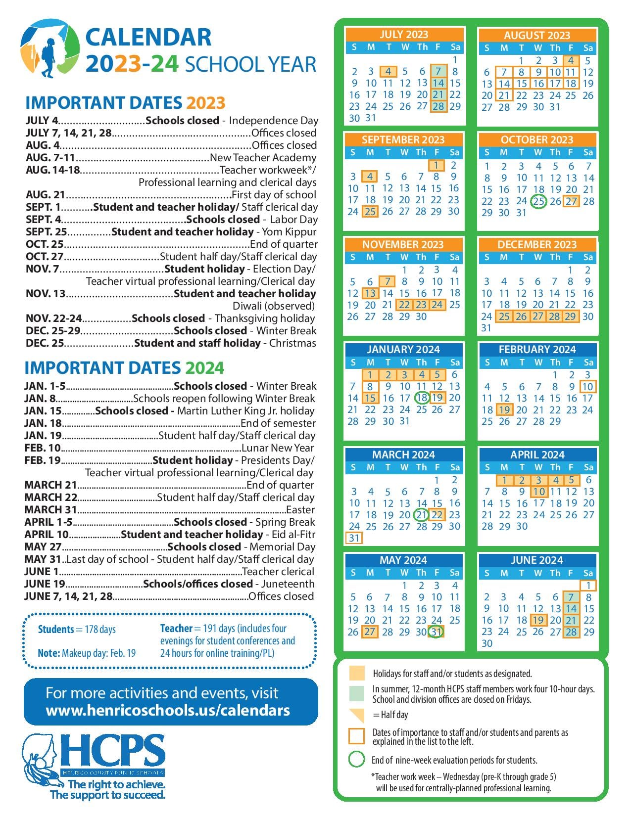 2024-2025 Henry County School Calendar Dates