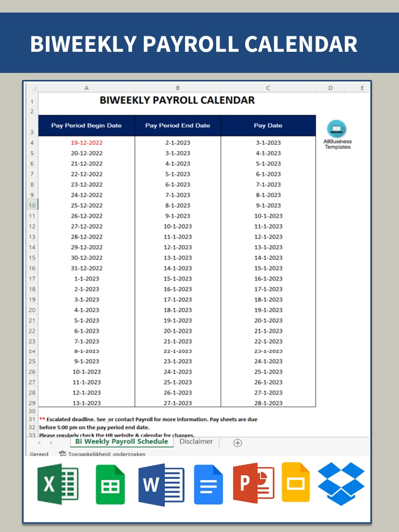 2025 Biweekly Payroll Calendar Template Made Easy