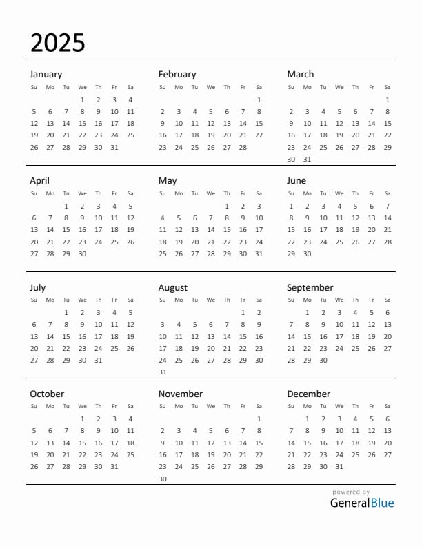 2025 Calendar: 12 Months Of Holidays And Observances