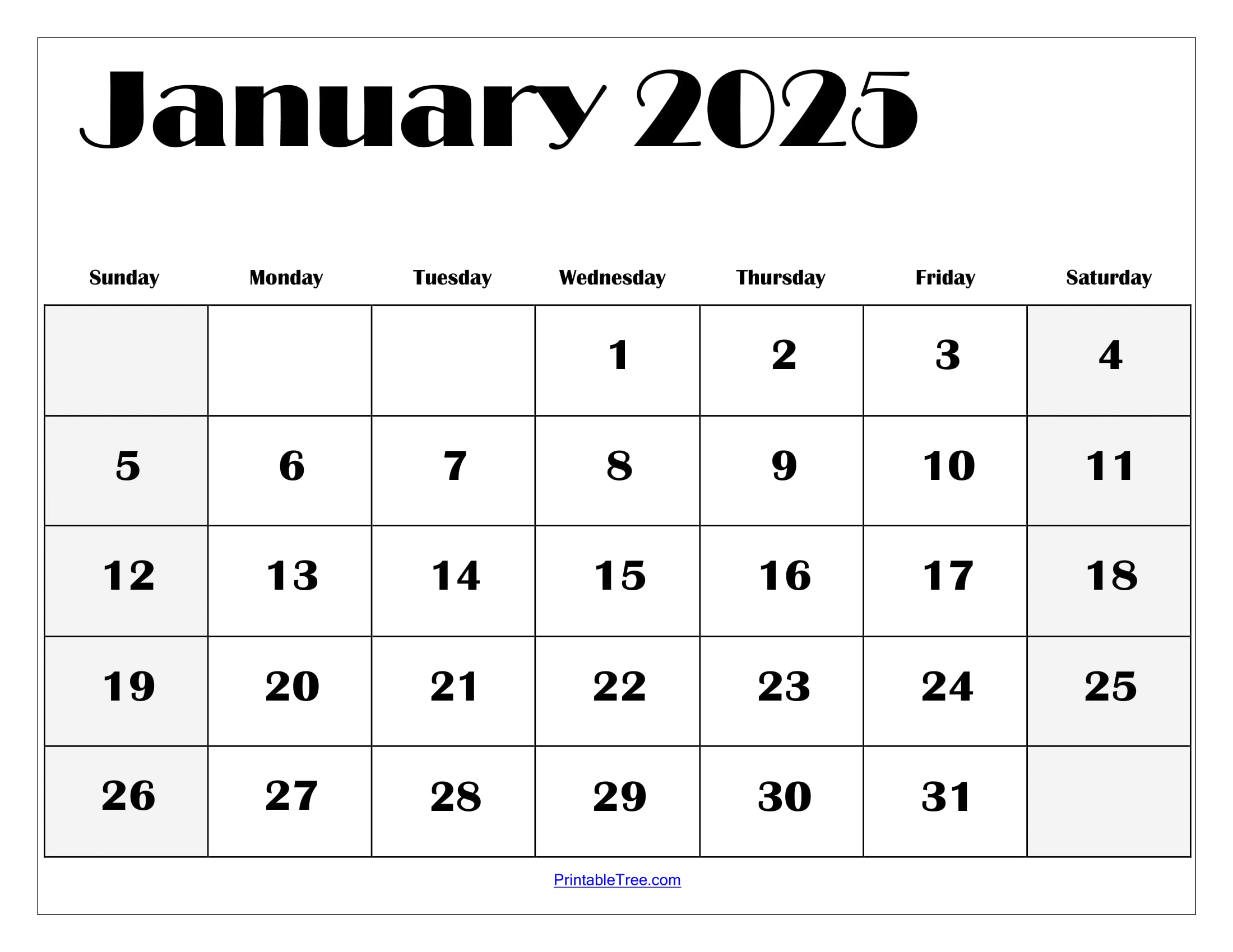 2025 Small Calendar Printable Free Download