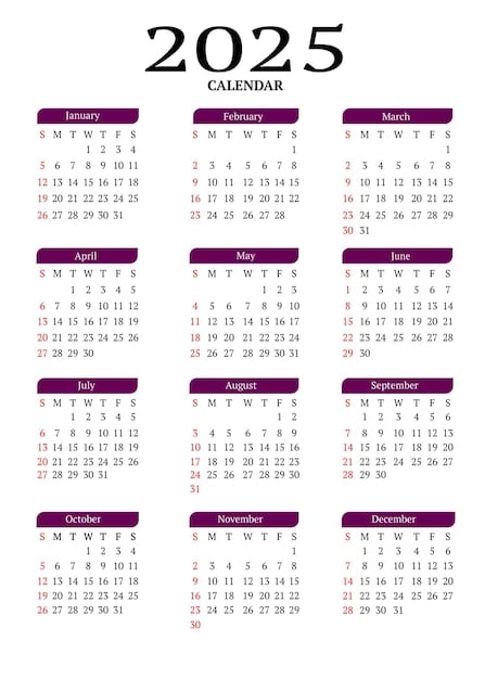 2025 Calendar Svg Download Free