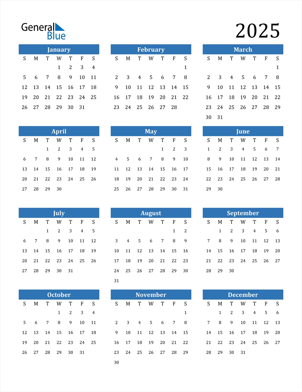 Features of Our 2025 One Page Printable Calendar