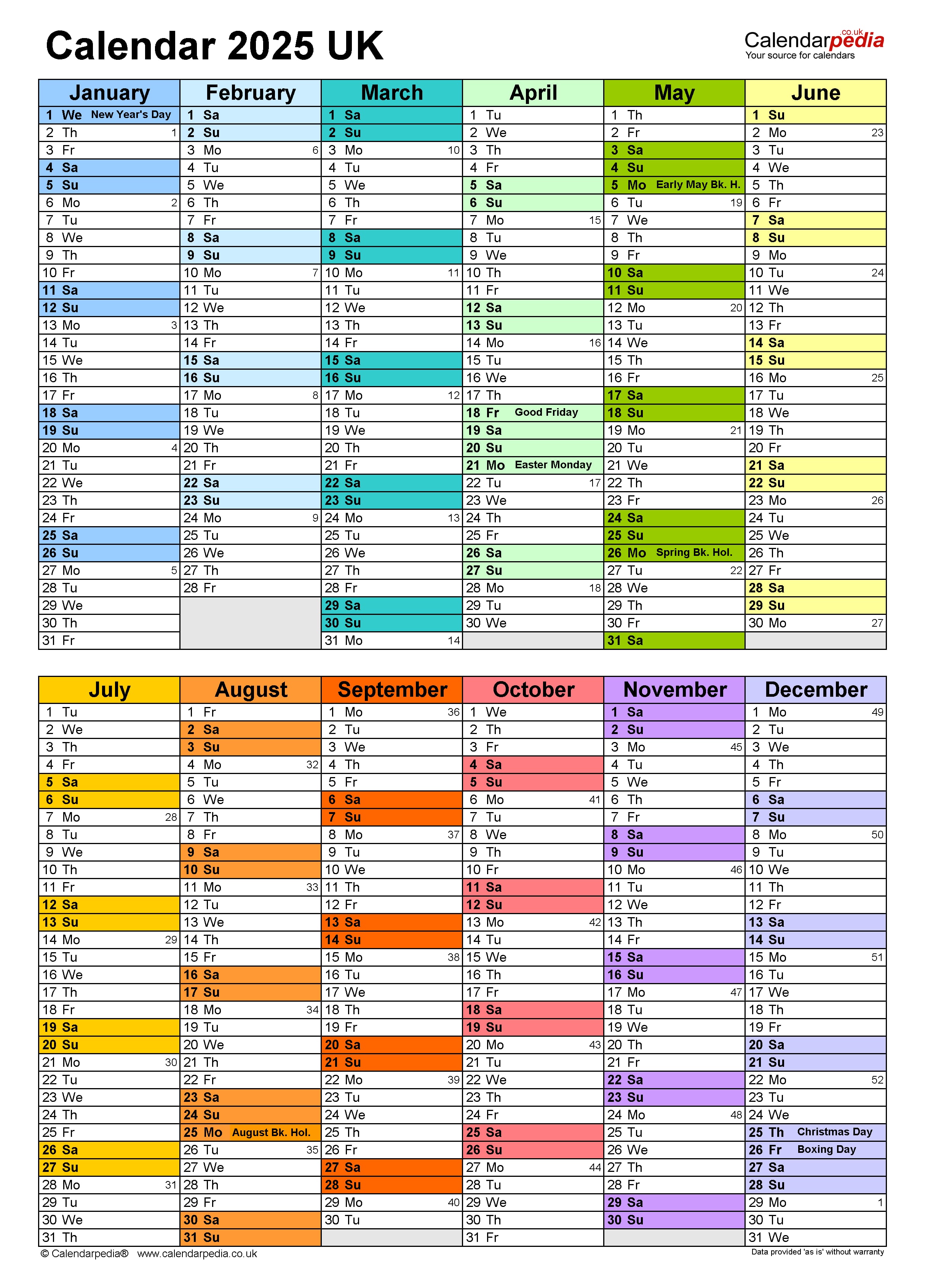 2025 Uk Calendar Printable Templates And Designs