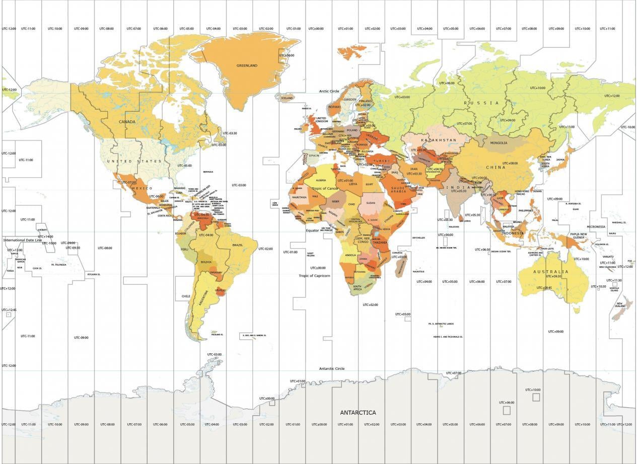 24 Time Zones Of The World Explained