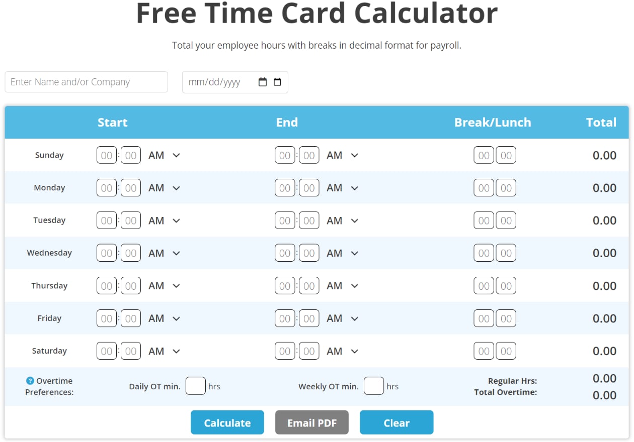 5 Easy Ways To Use A Free Time Card