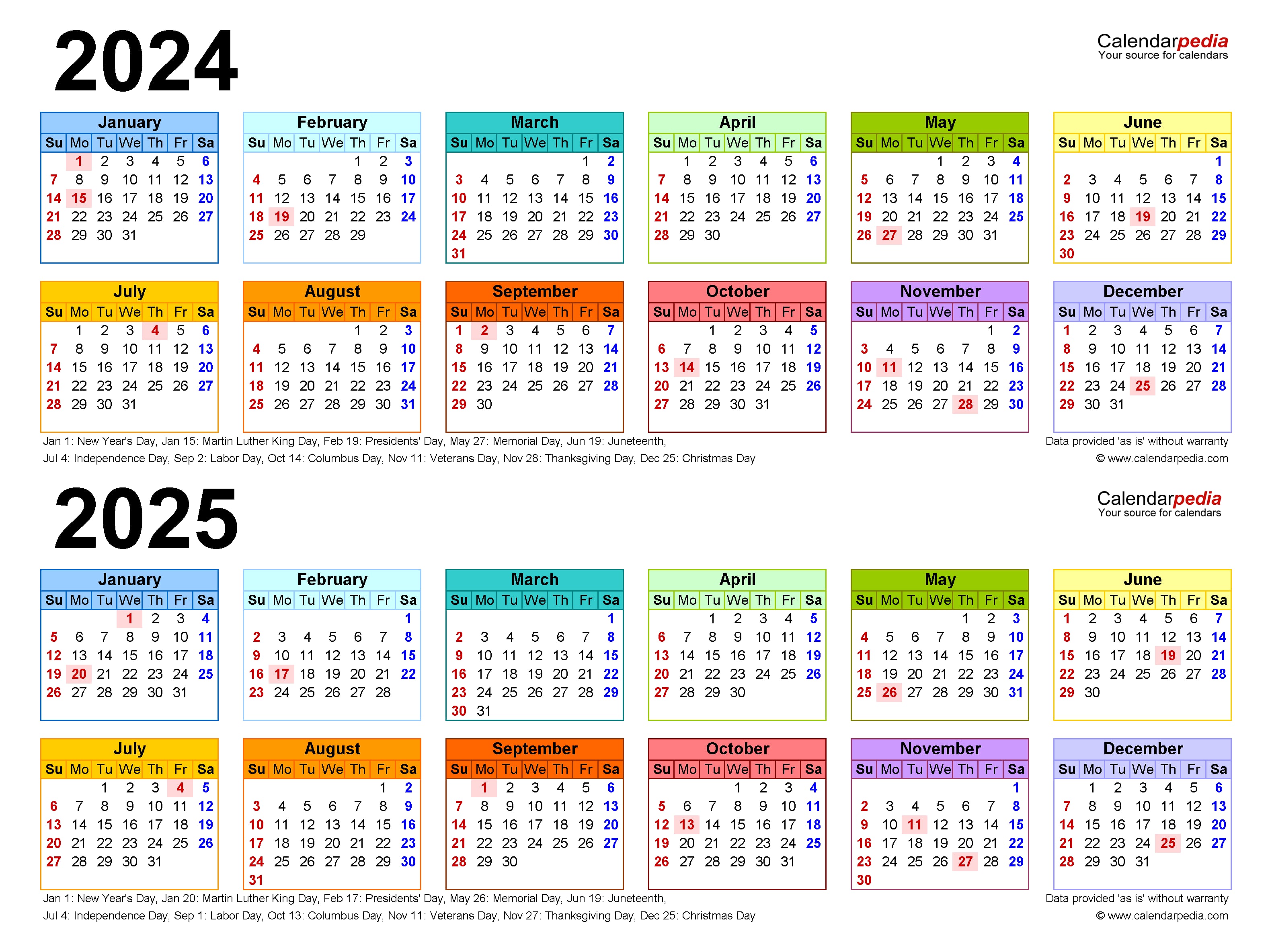 5 Free School Calendar Templates 2024-2025