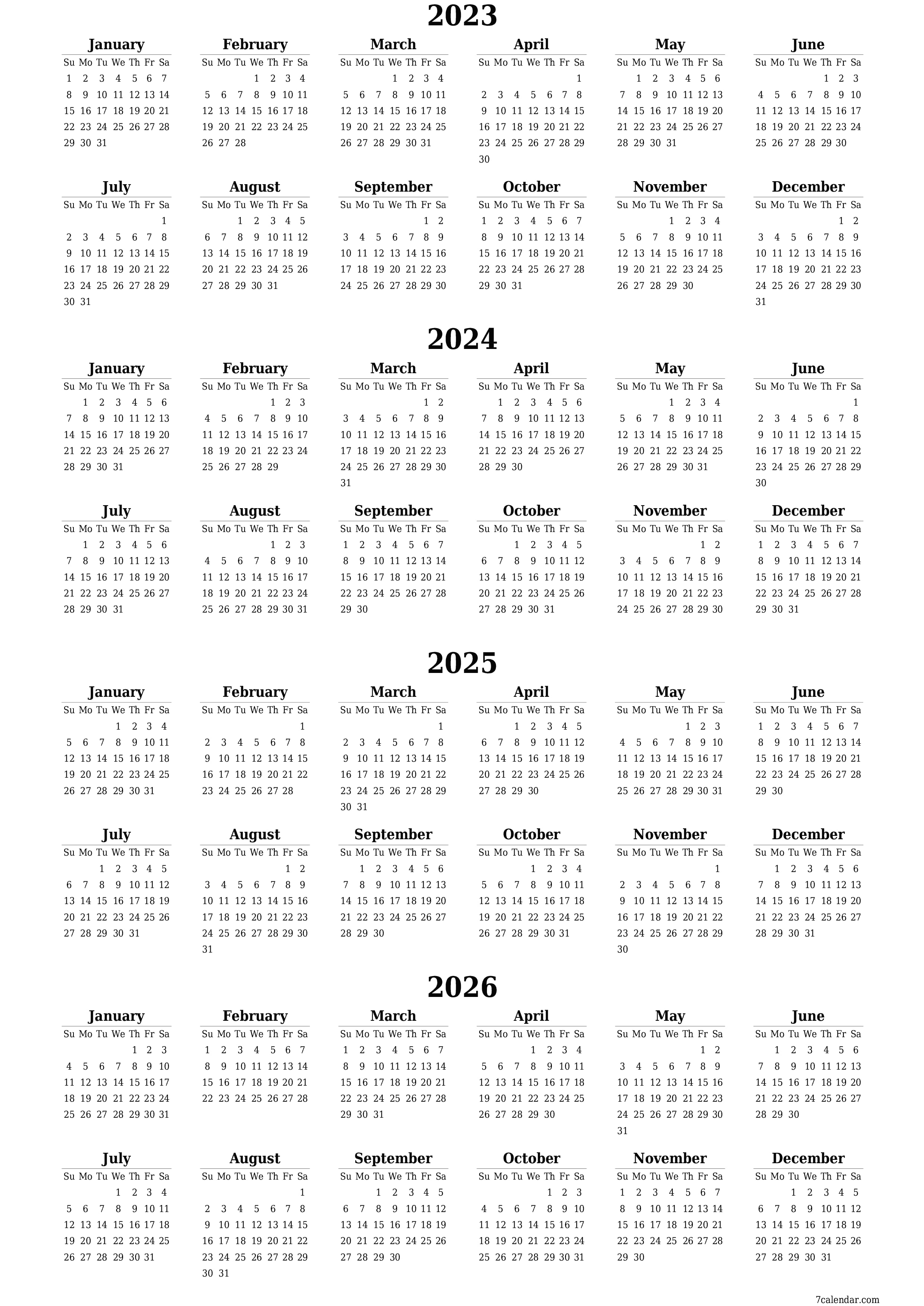 7 Free Printable Calendars For 2024 And 2025