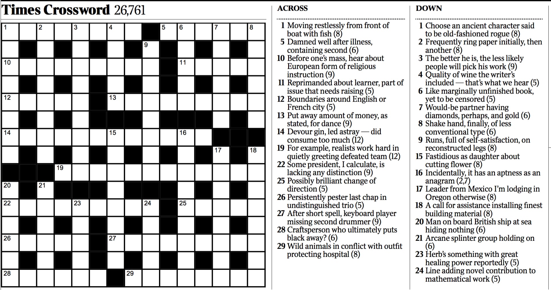 New York Times Crosswords