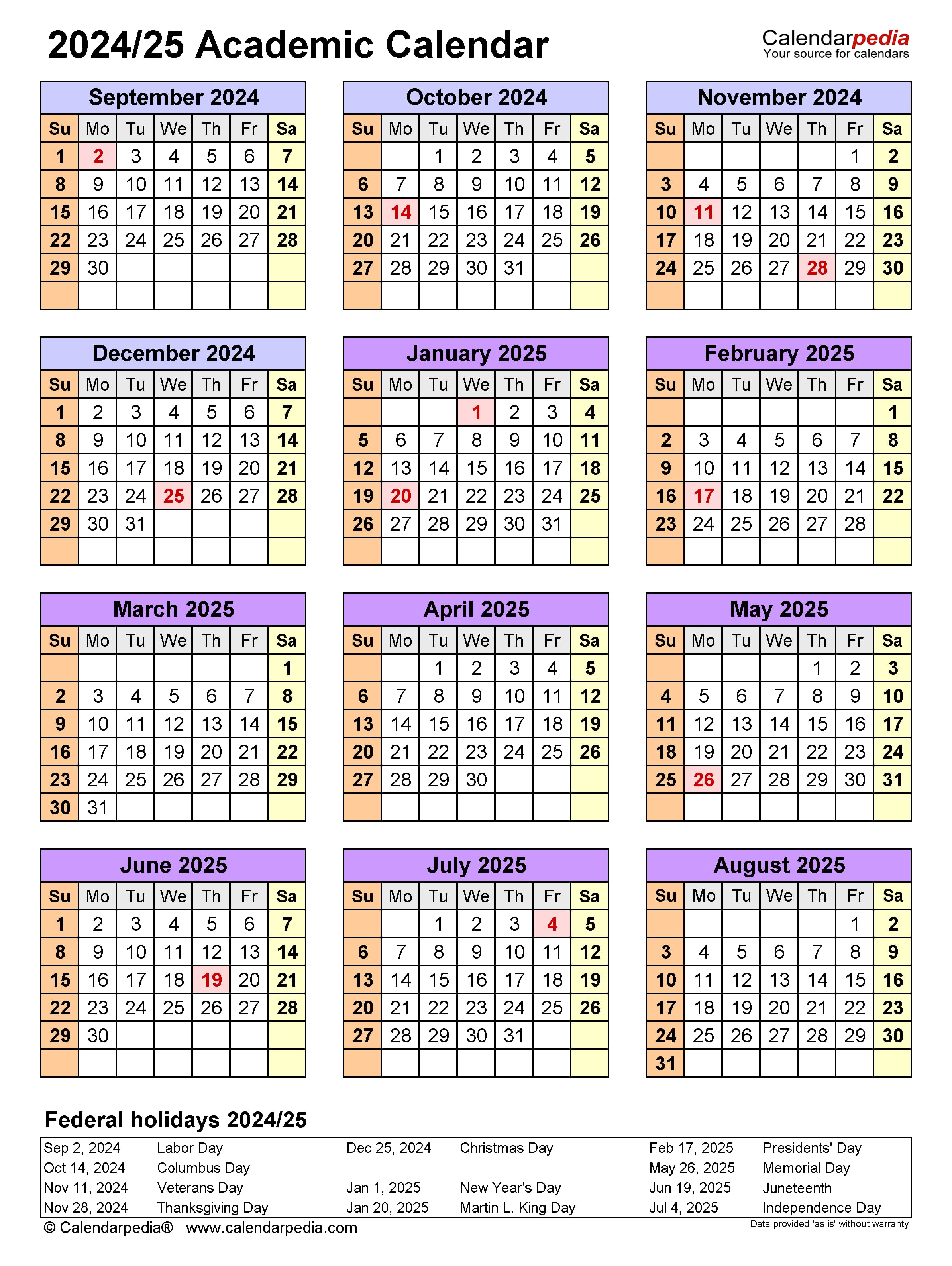 Aces School Calendar 2024-2025 Printable Format Available