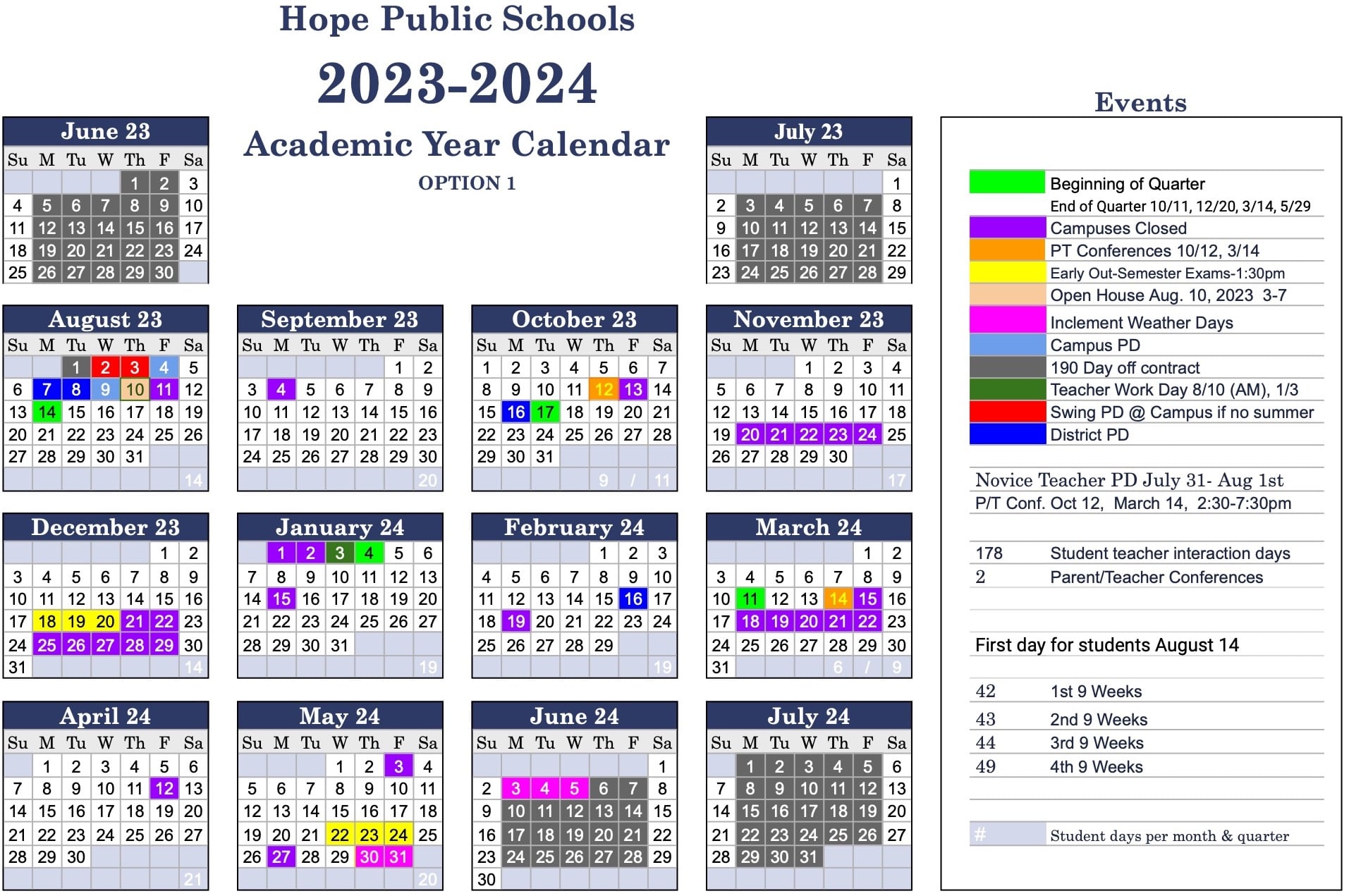 Arkansas School Calendar 2024-2025