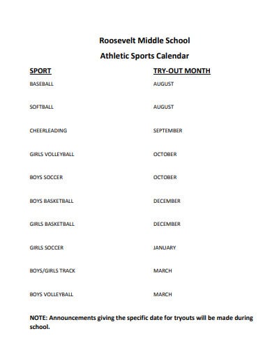 IMG Academy Athletic Calendars