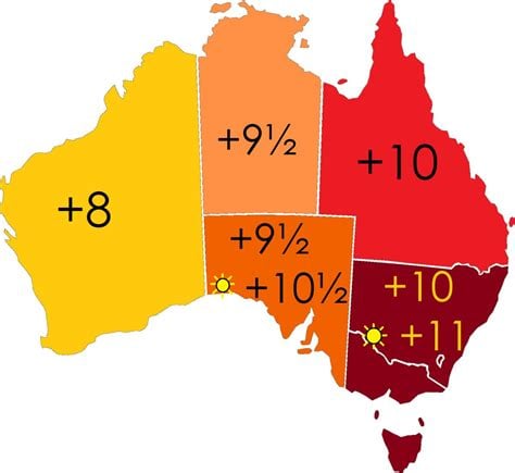 Australia Time Zone Map