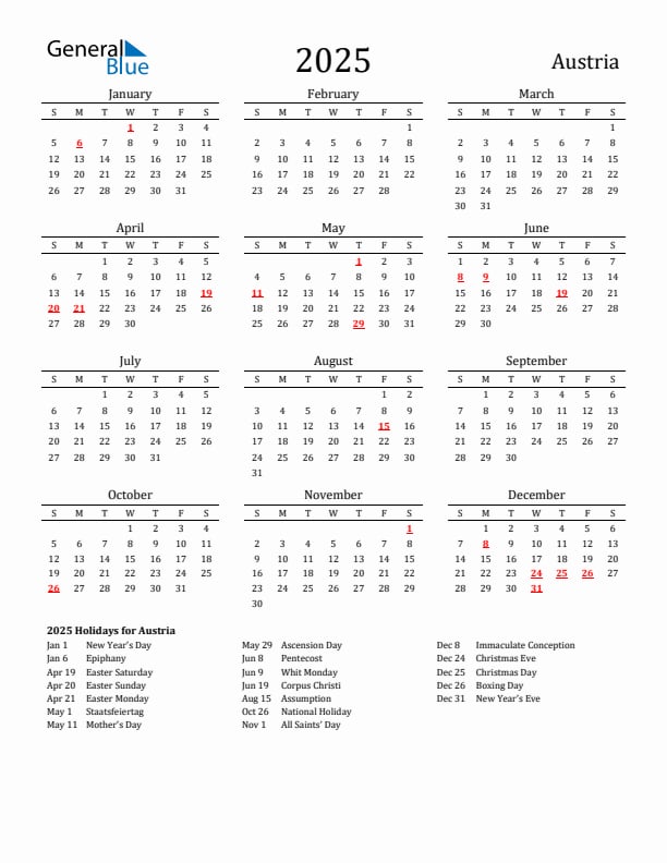 Austrian Calendar 2025: 10 Important Dates To Remember