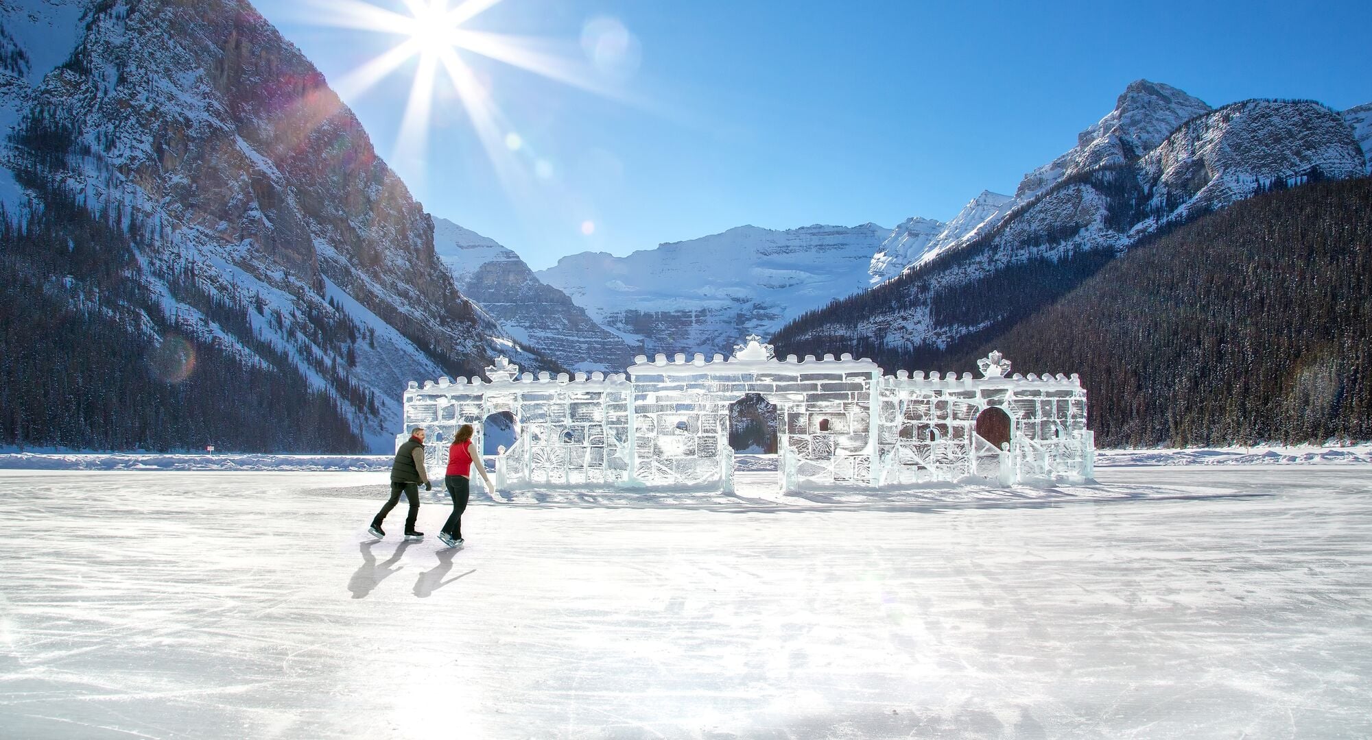 Ice Skating in Banff on New Year's Eve