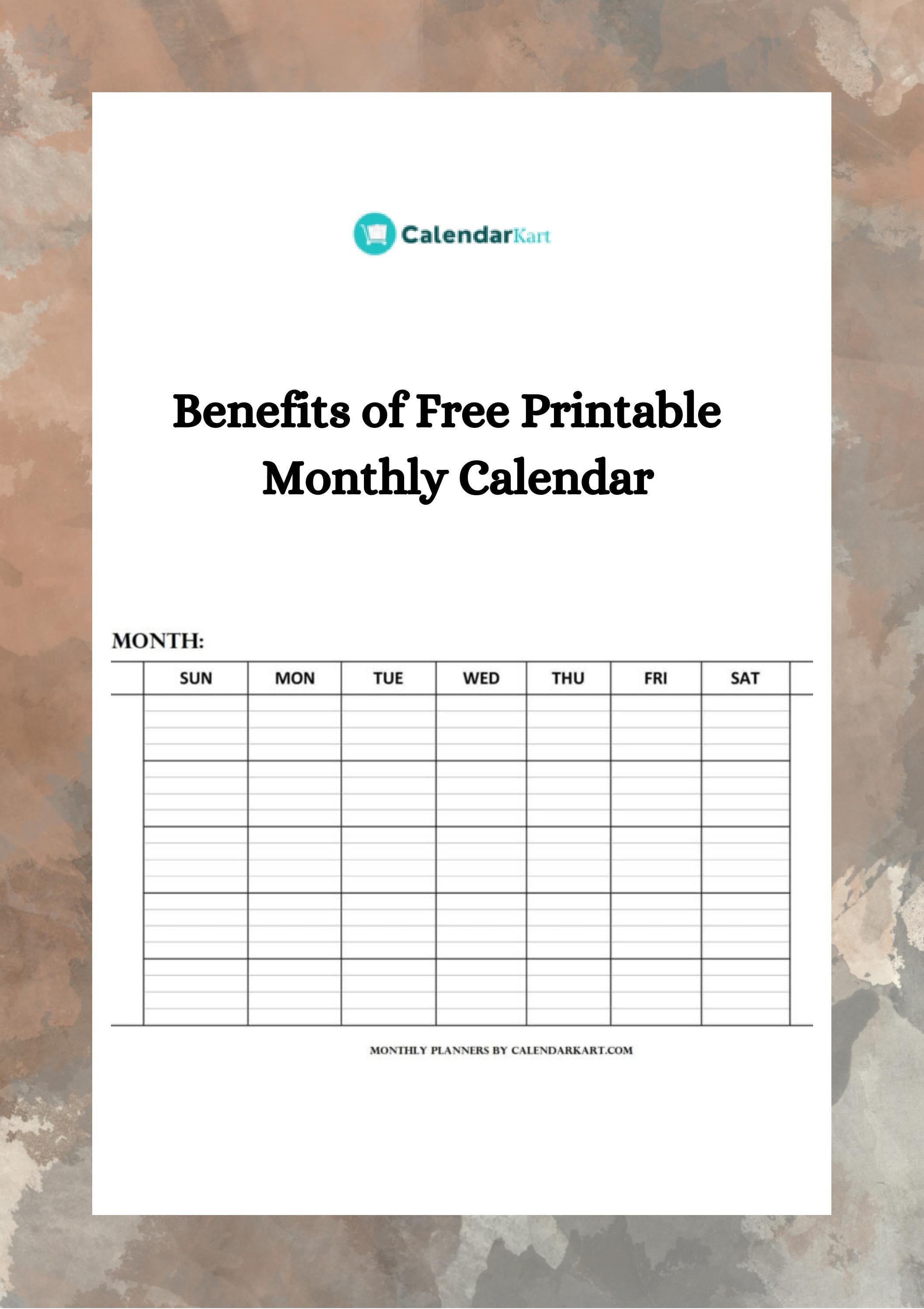 Benefits of Using a Printable Calendar