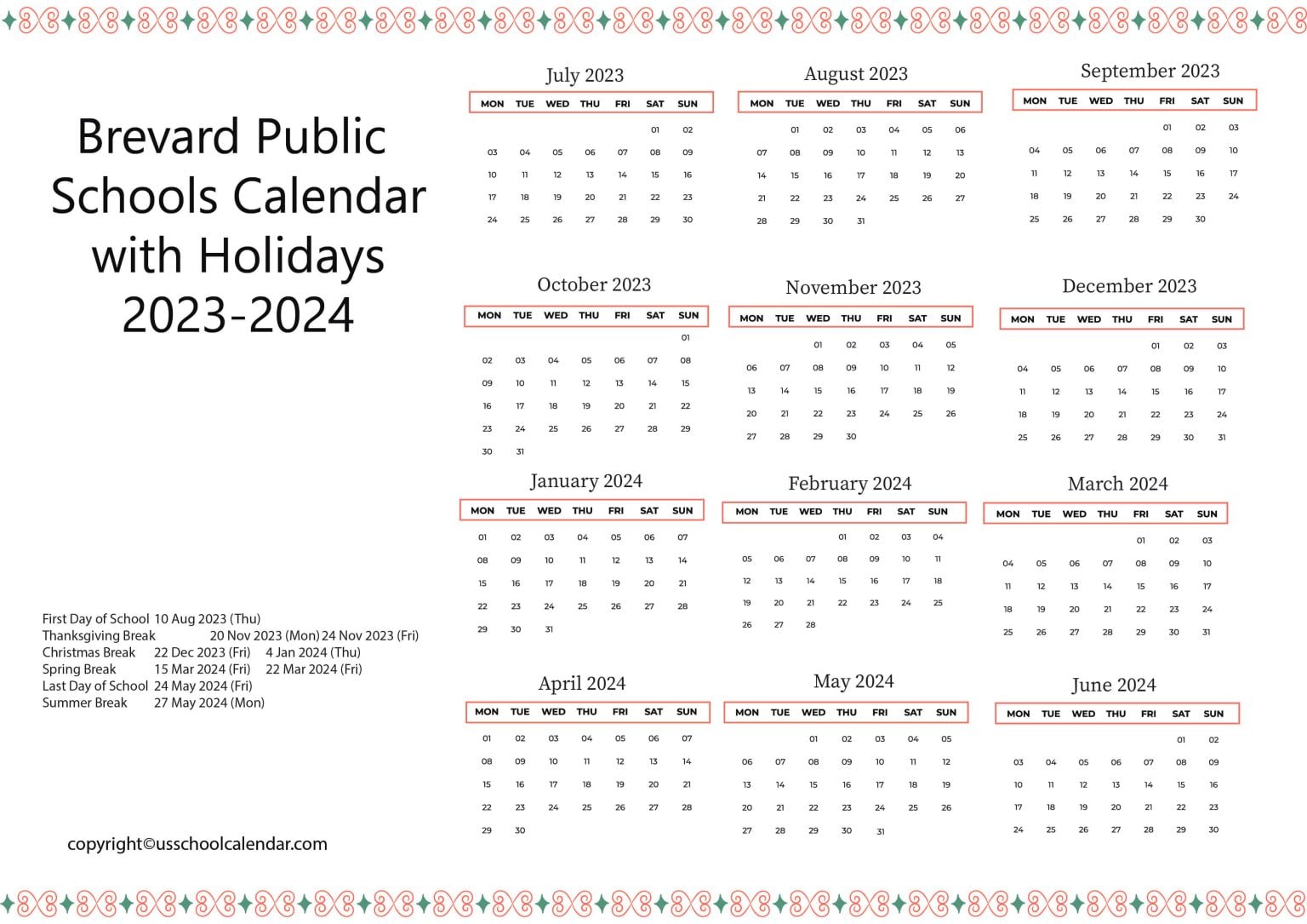 Brevard School Calendar 2024-2025 Key Dates And Holidays