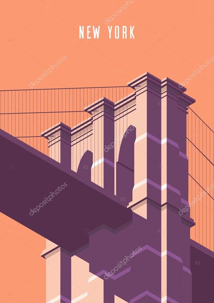 Brooklyn Bridge Illustration Poster