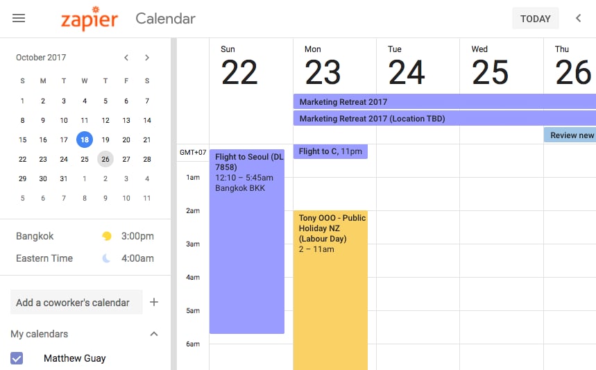 Interactive Calendar Features