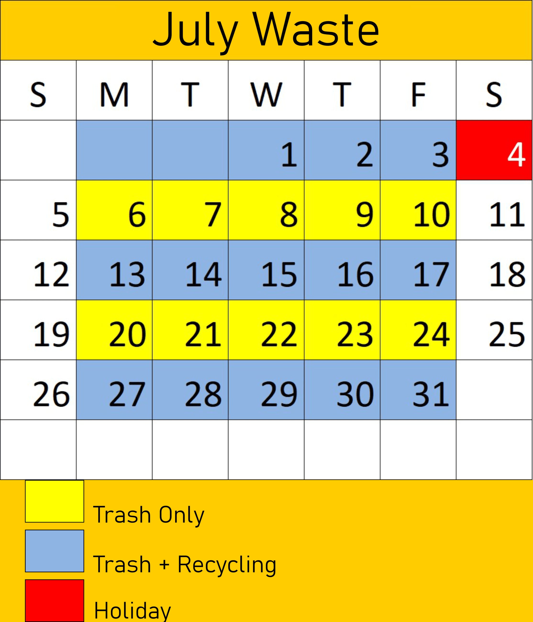 Calendar waste