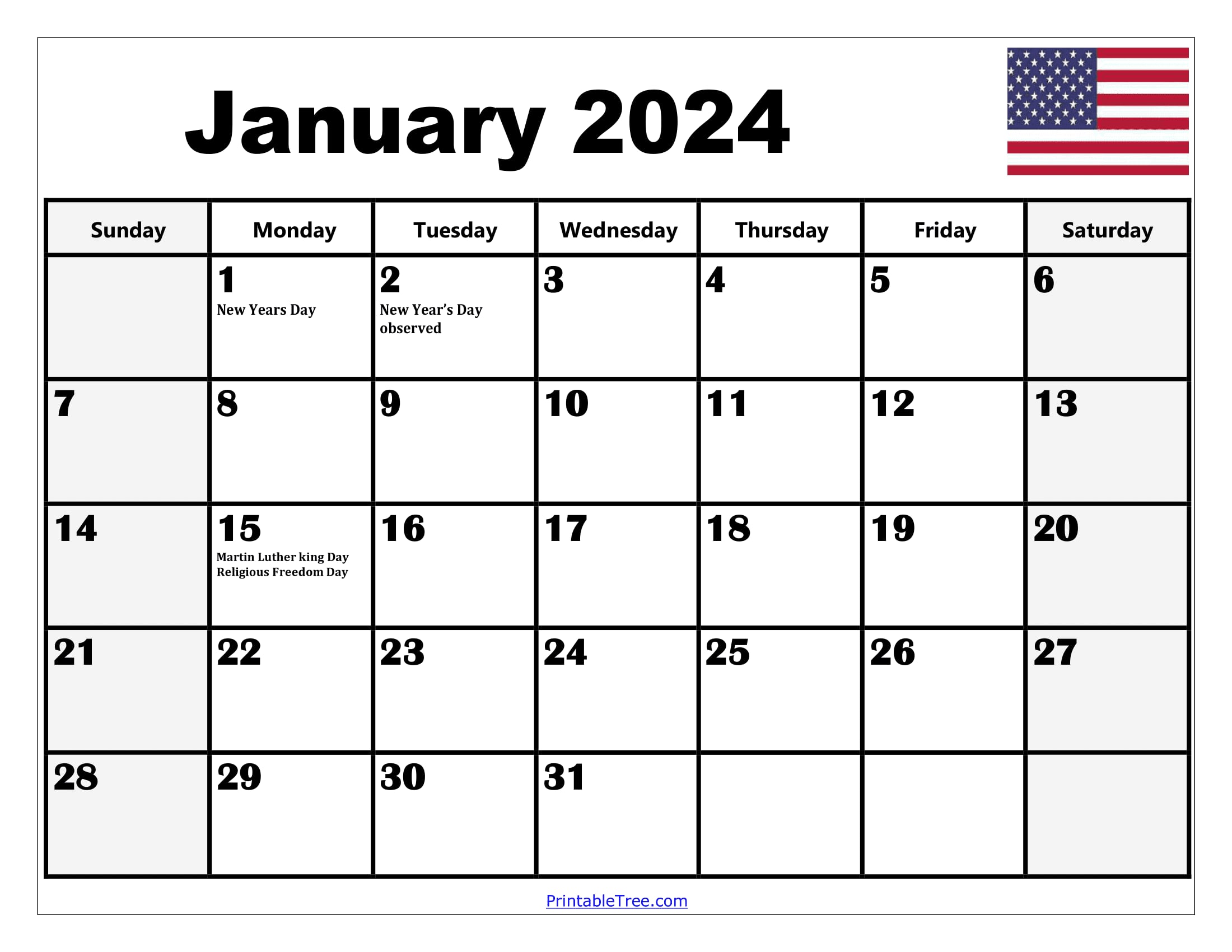 2024-2025 Calendar with Holidays