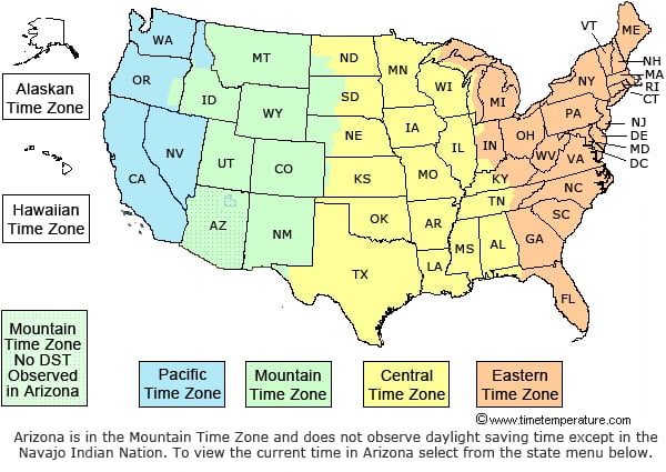 California and New York Time Zones