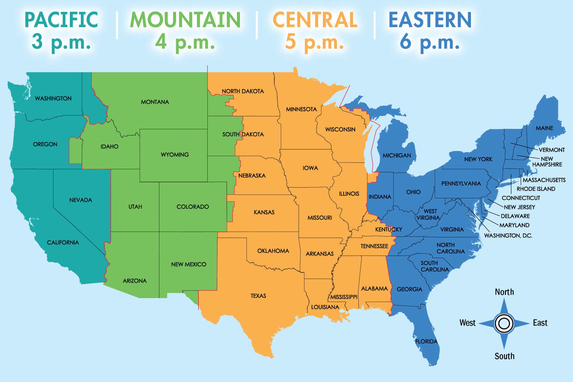 California Time Zone Map