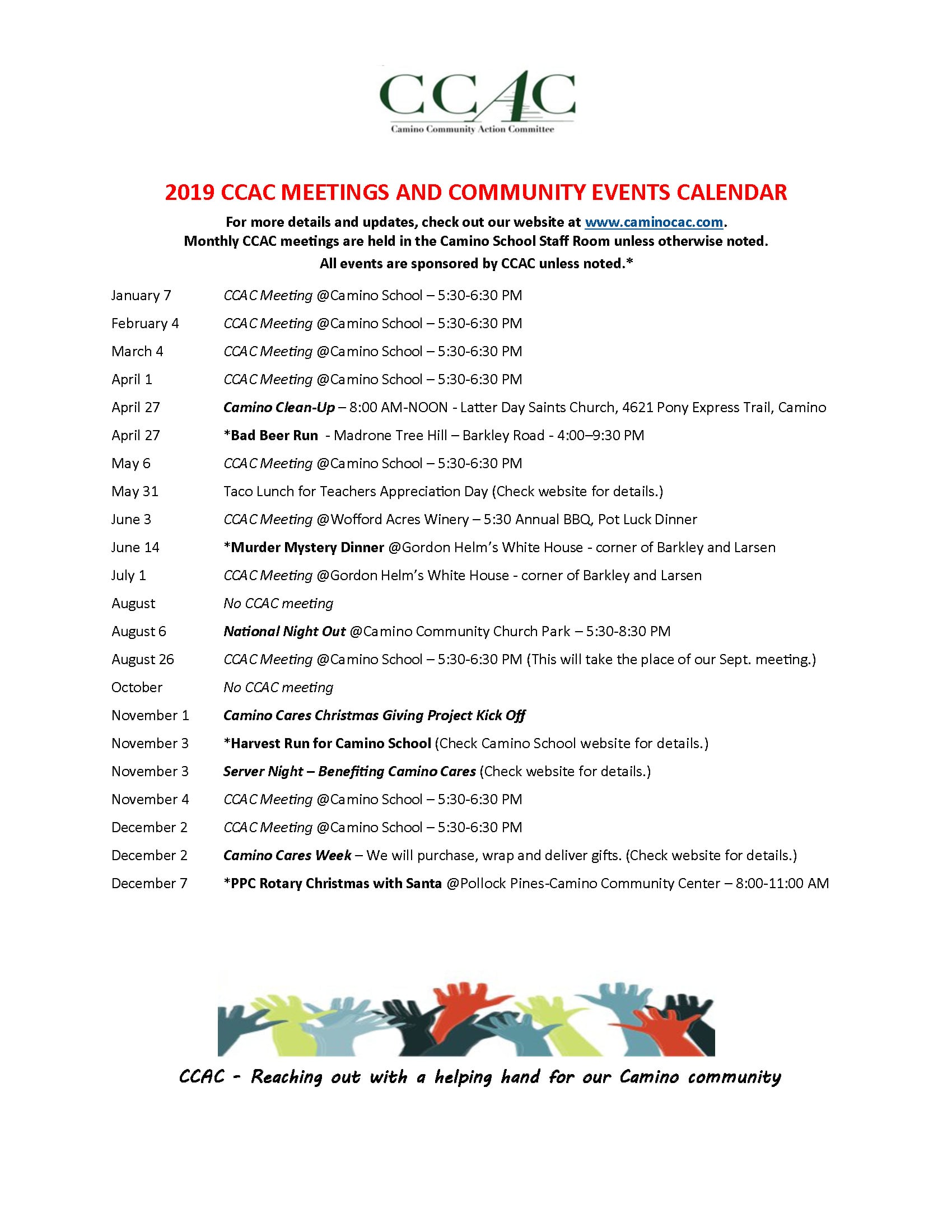 CCAC Academic Calendar