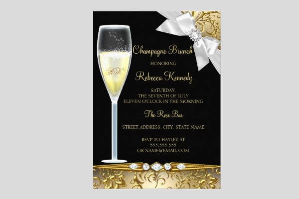 Champagne Bottle Invitation Card