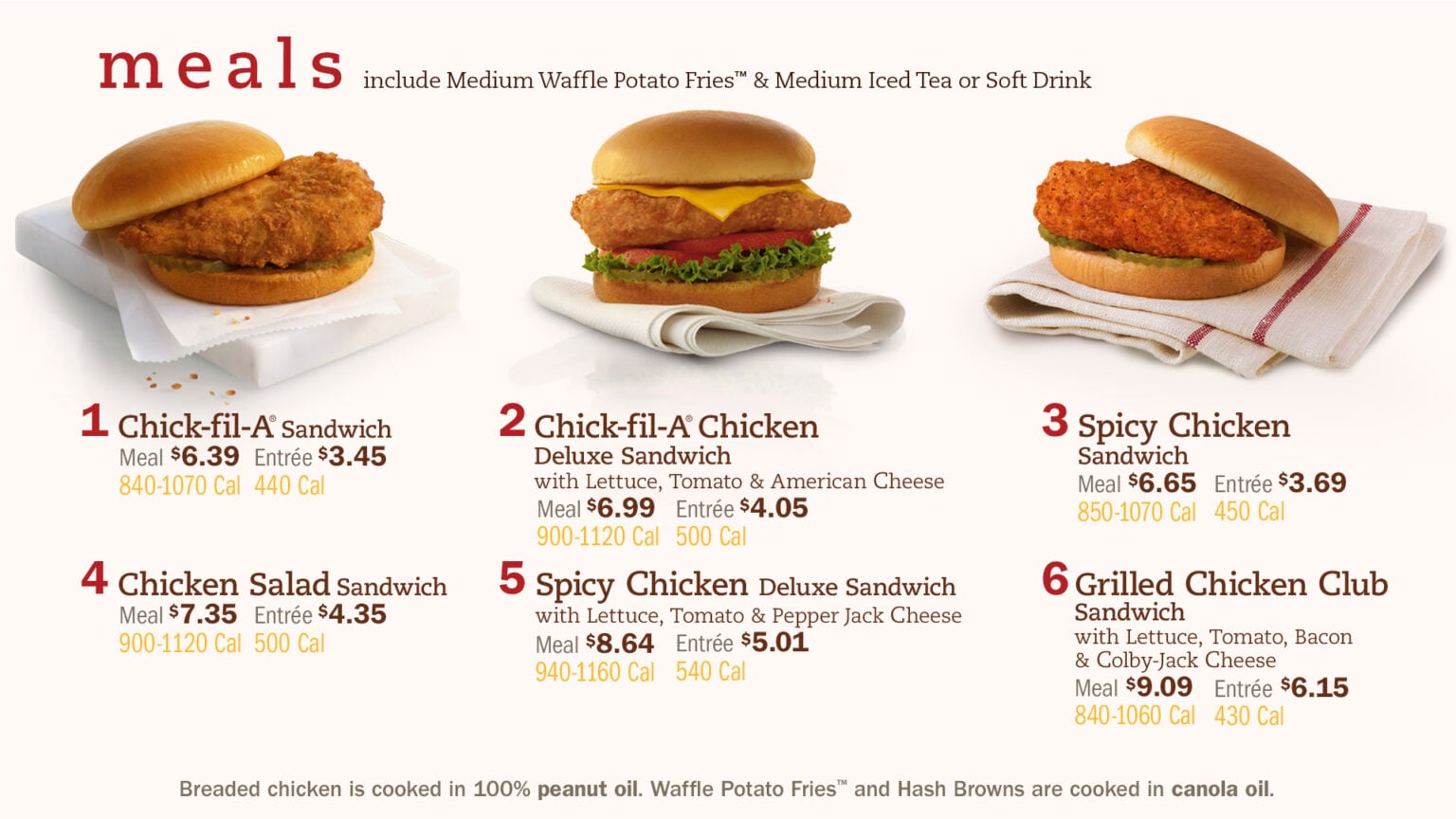 Chick-fil-A Menu