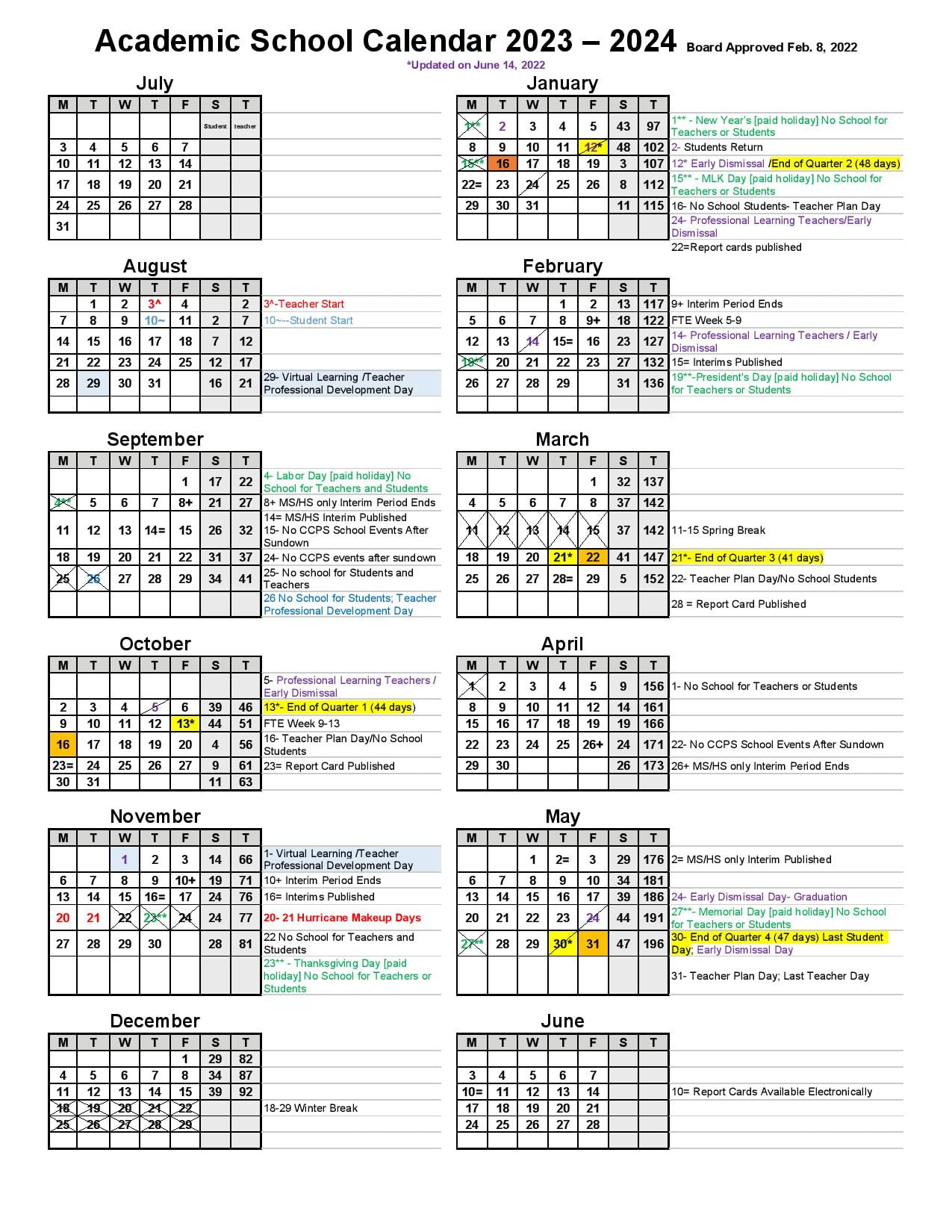 Cleveland County School Calendar 2024-2025 Dates And Holidays