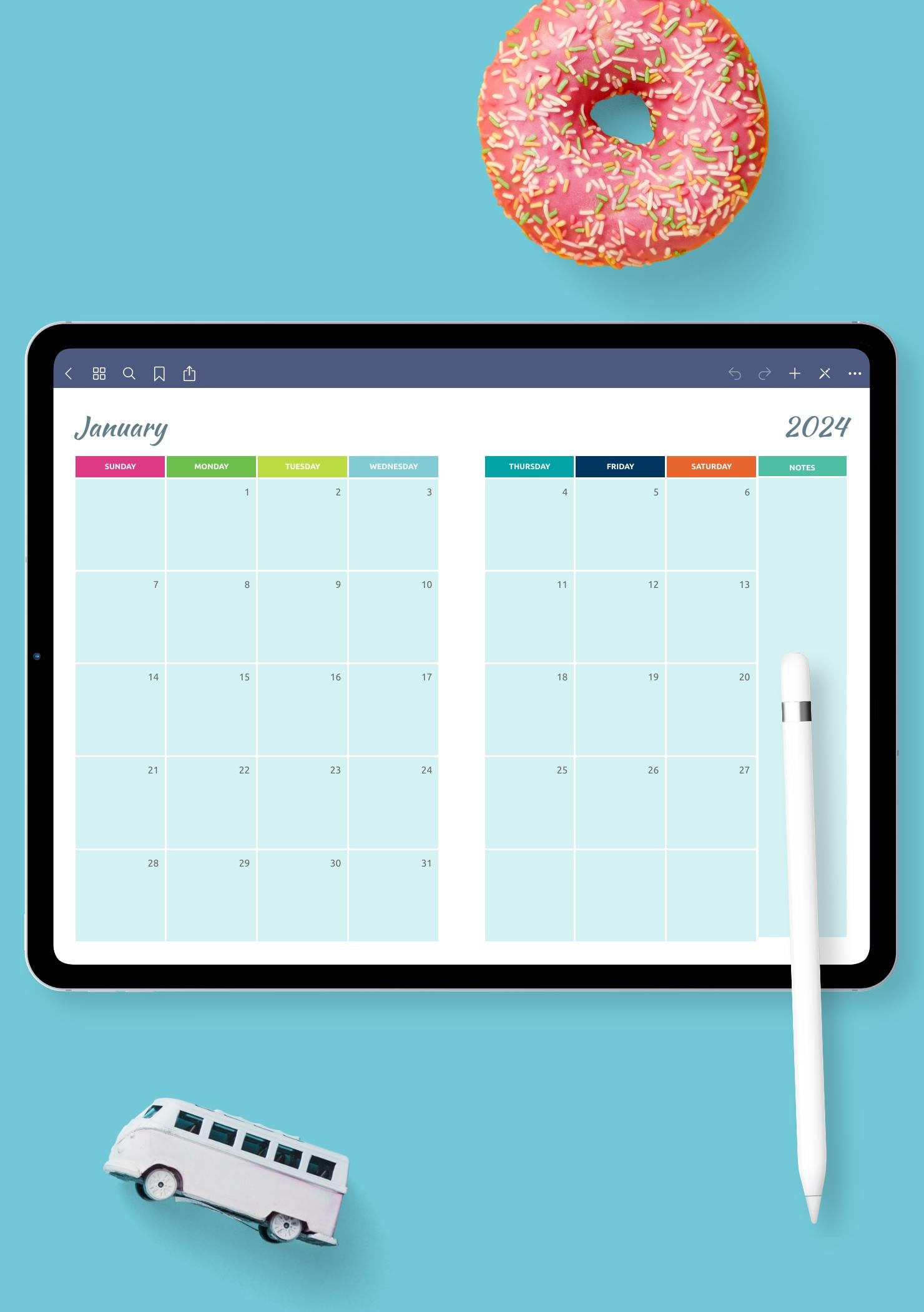 Colorful Monthly Calendar