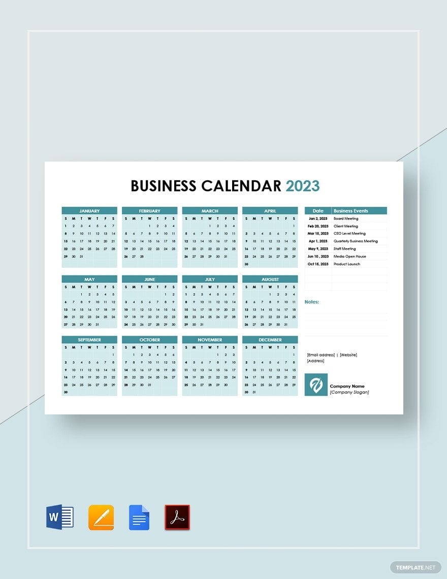 Types of Commercial Calendar Templates