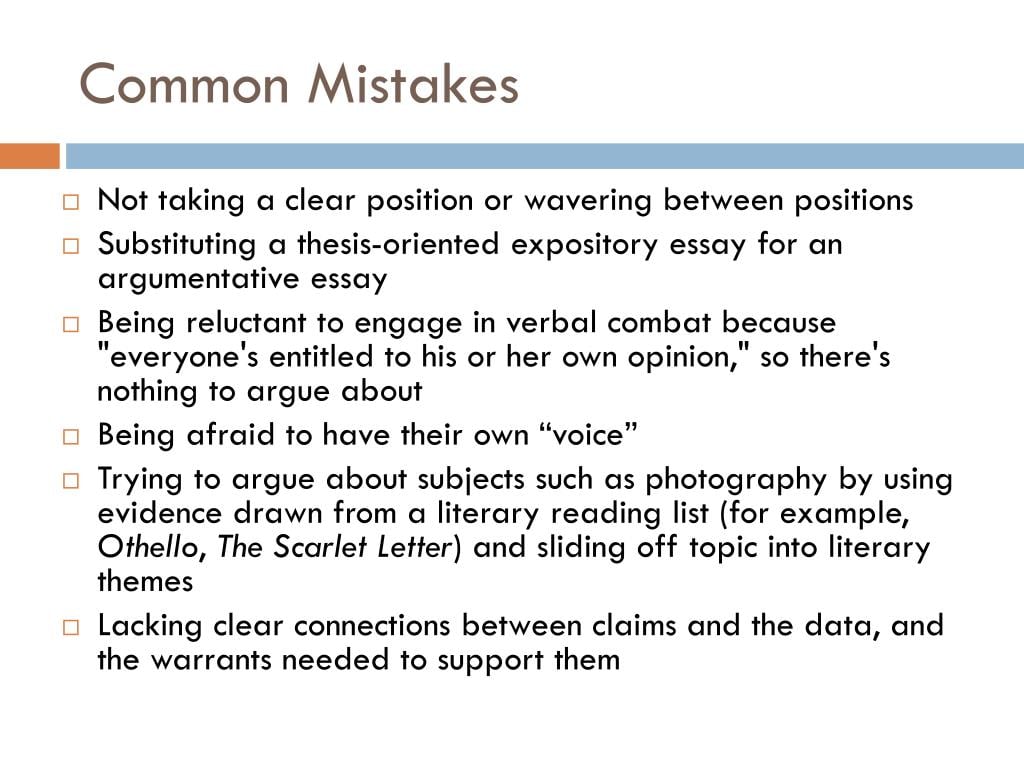 Avoiding common pitfalls in argumentation