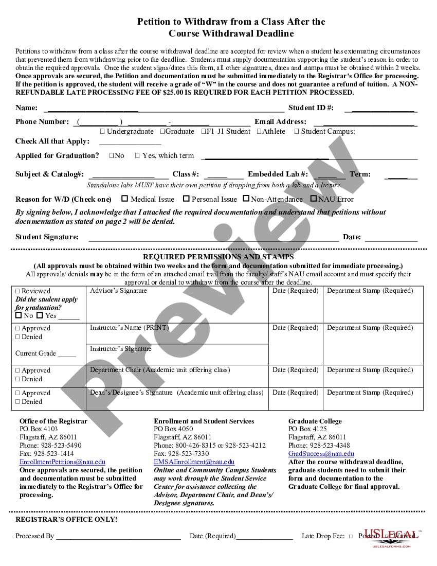 Course Withdrawal Deadlines