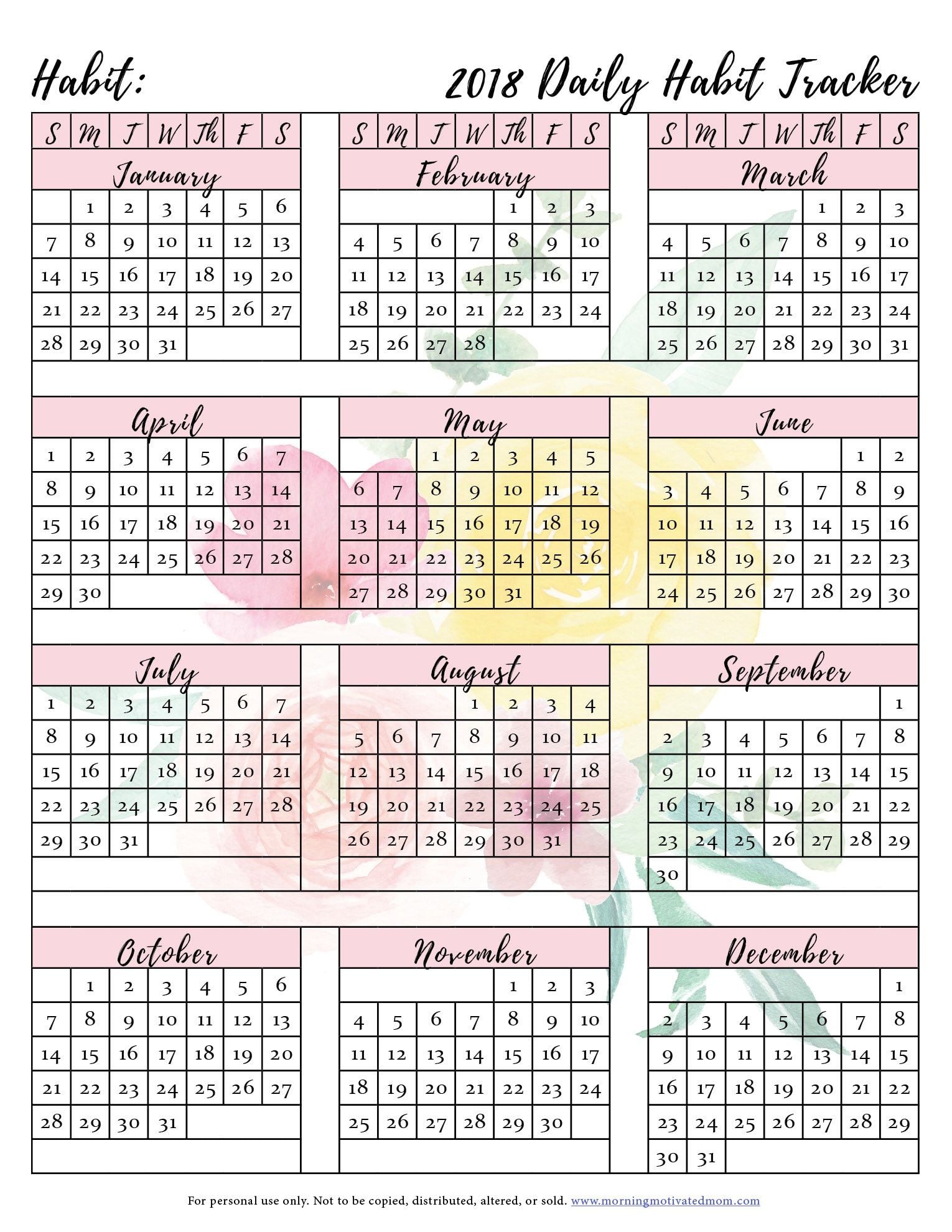 Creating a Habit of Using a Printable Calendar