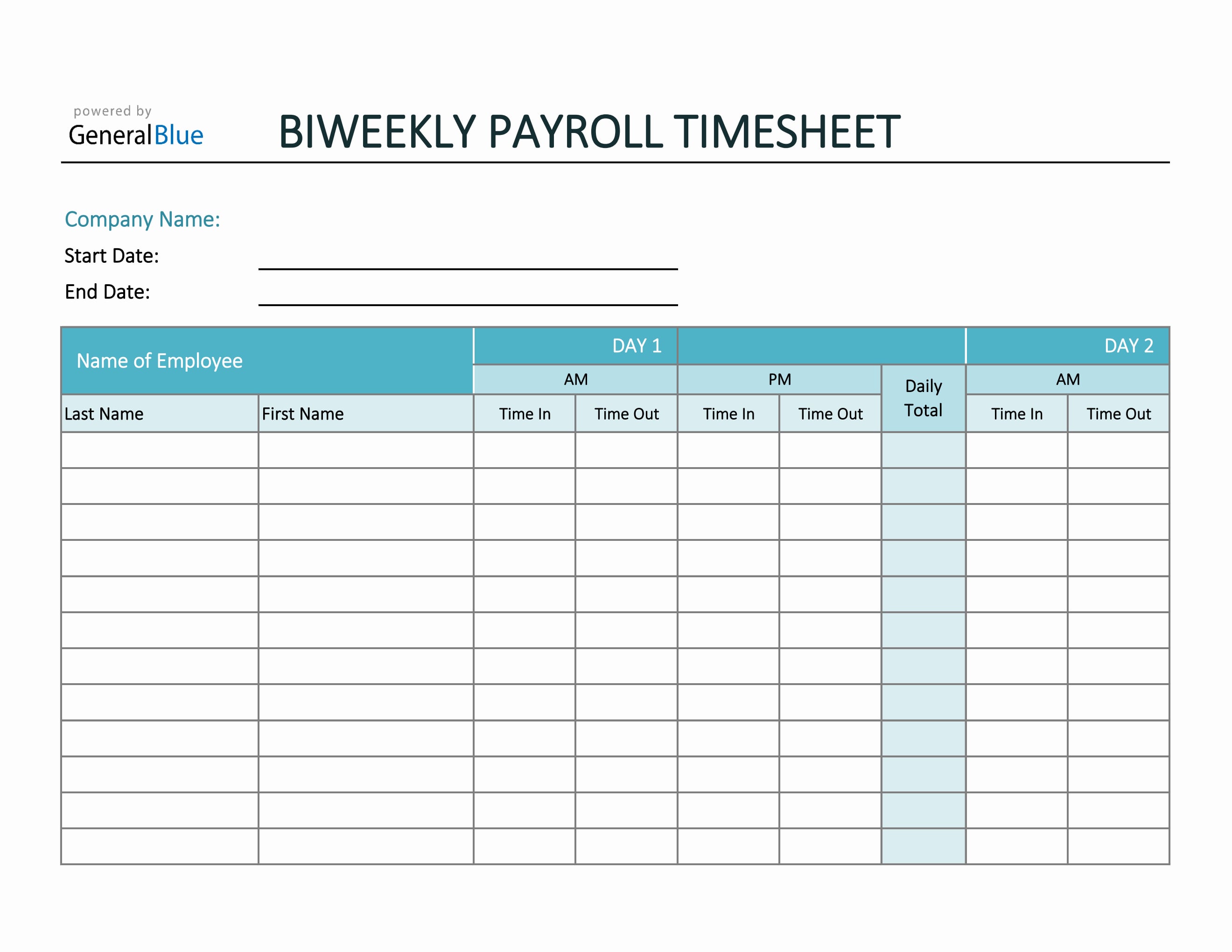 Creating Biweekly Payroll Calendar Template