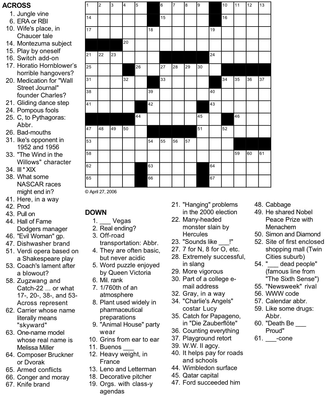 The Basics of Crossword Puzzles