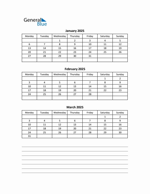 Download 2025 Quarterly Calendar