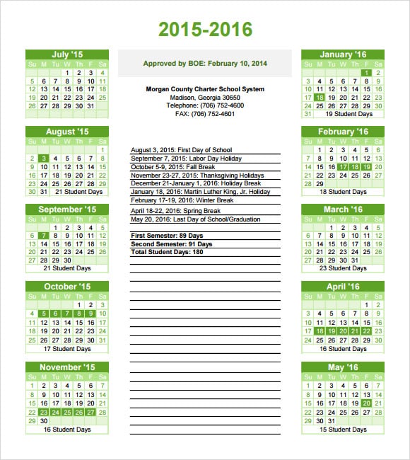 Downloading the San Bernardino School District Calendar