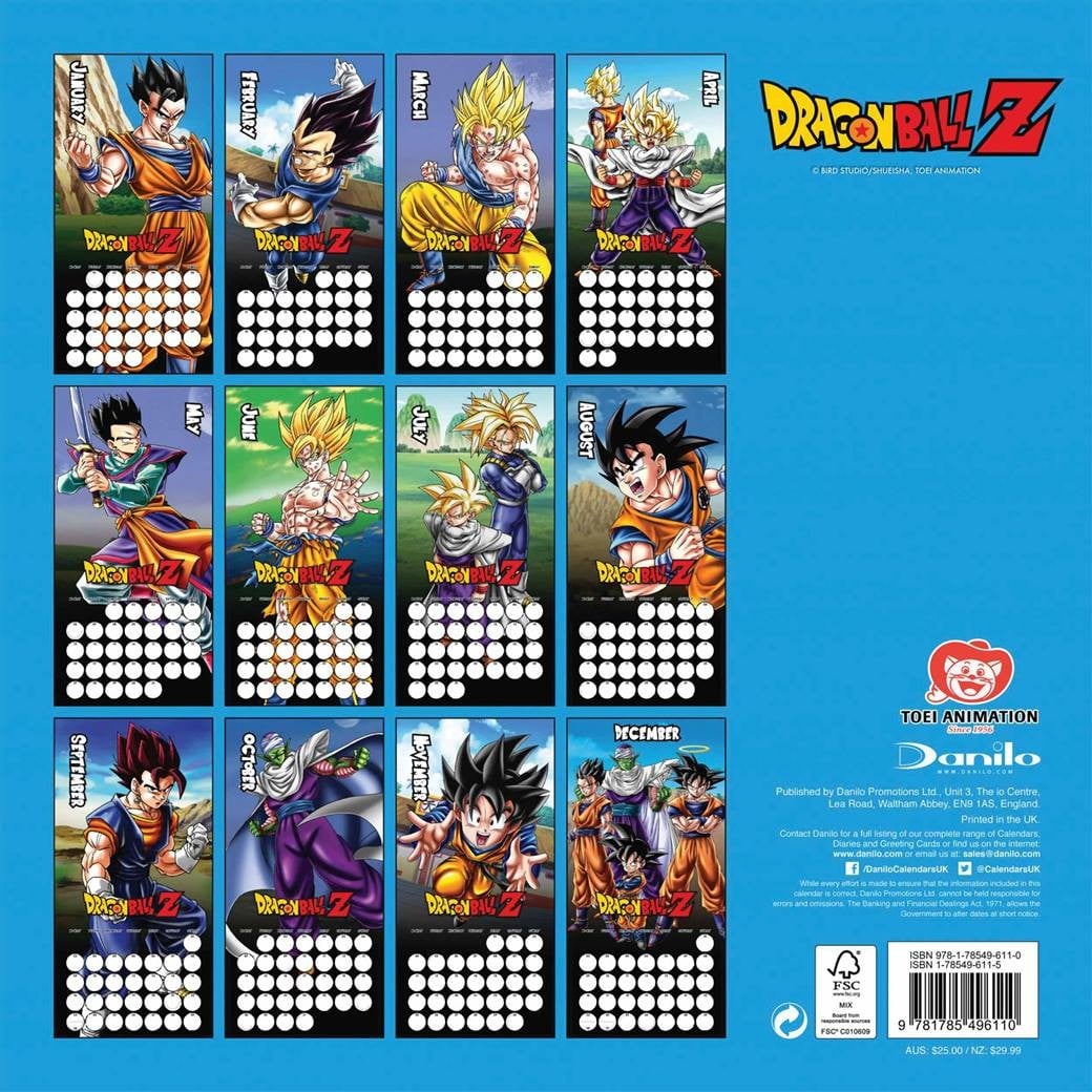 Dragon Ball Z Villains Calendar