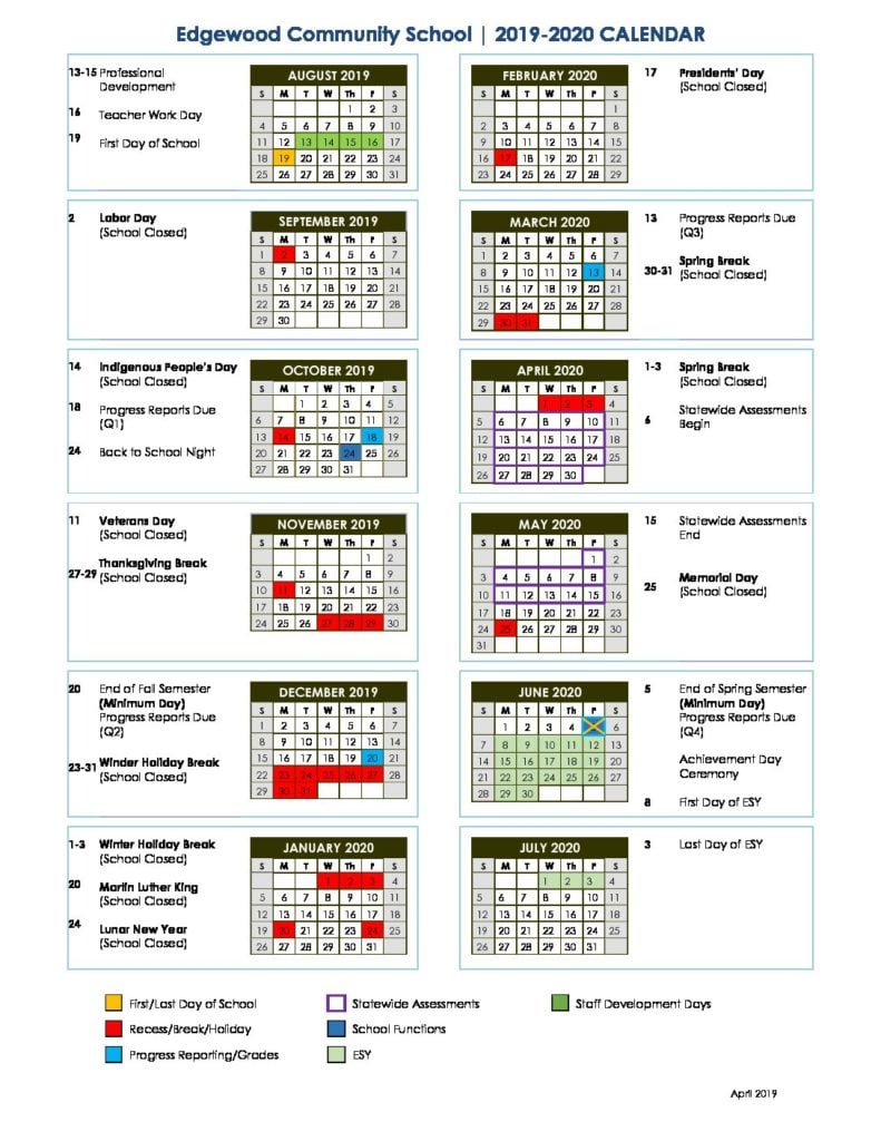 Edgewood School Calendar 2024-2025: Key Dates And Events