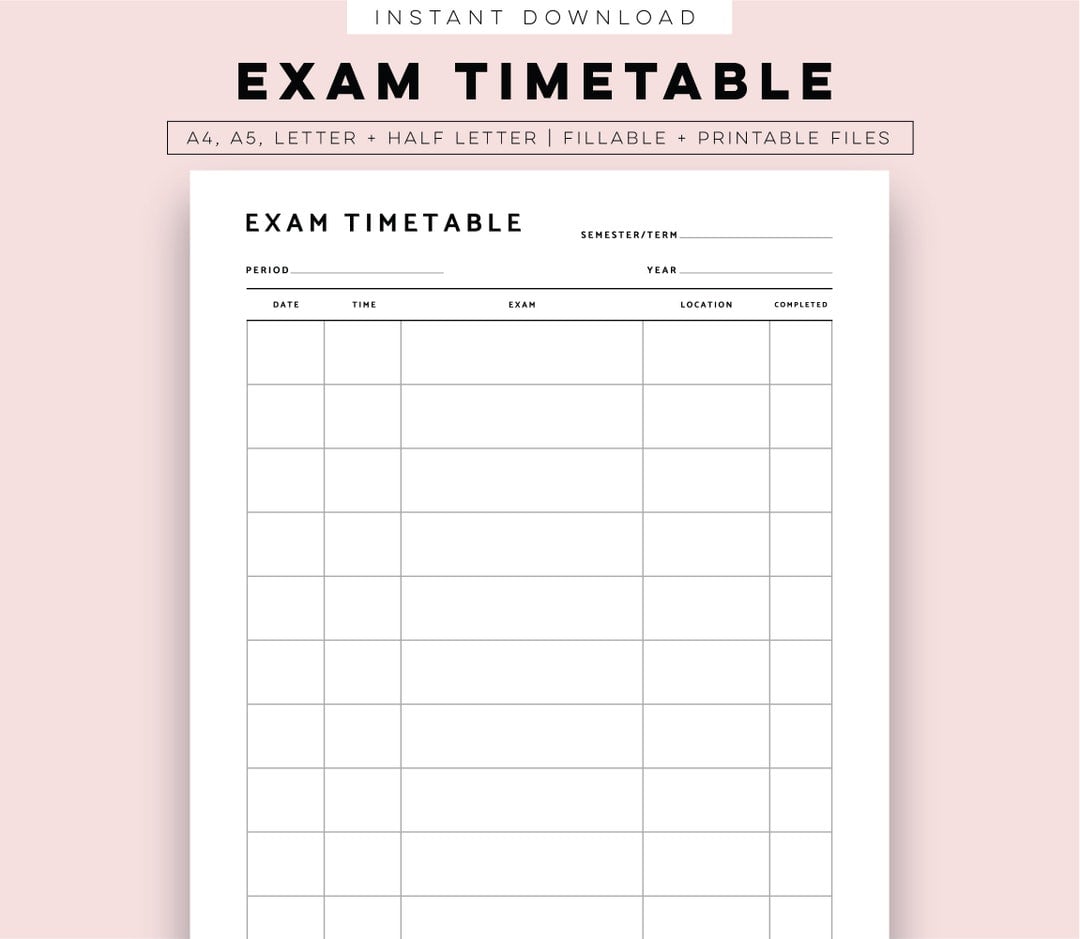 Exam Schedule