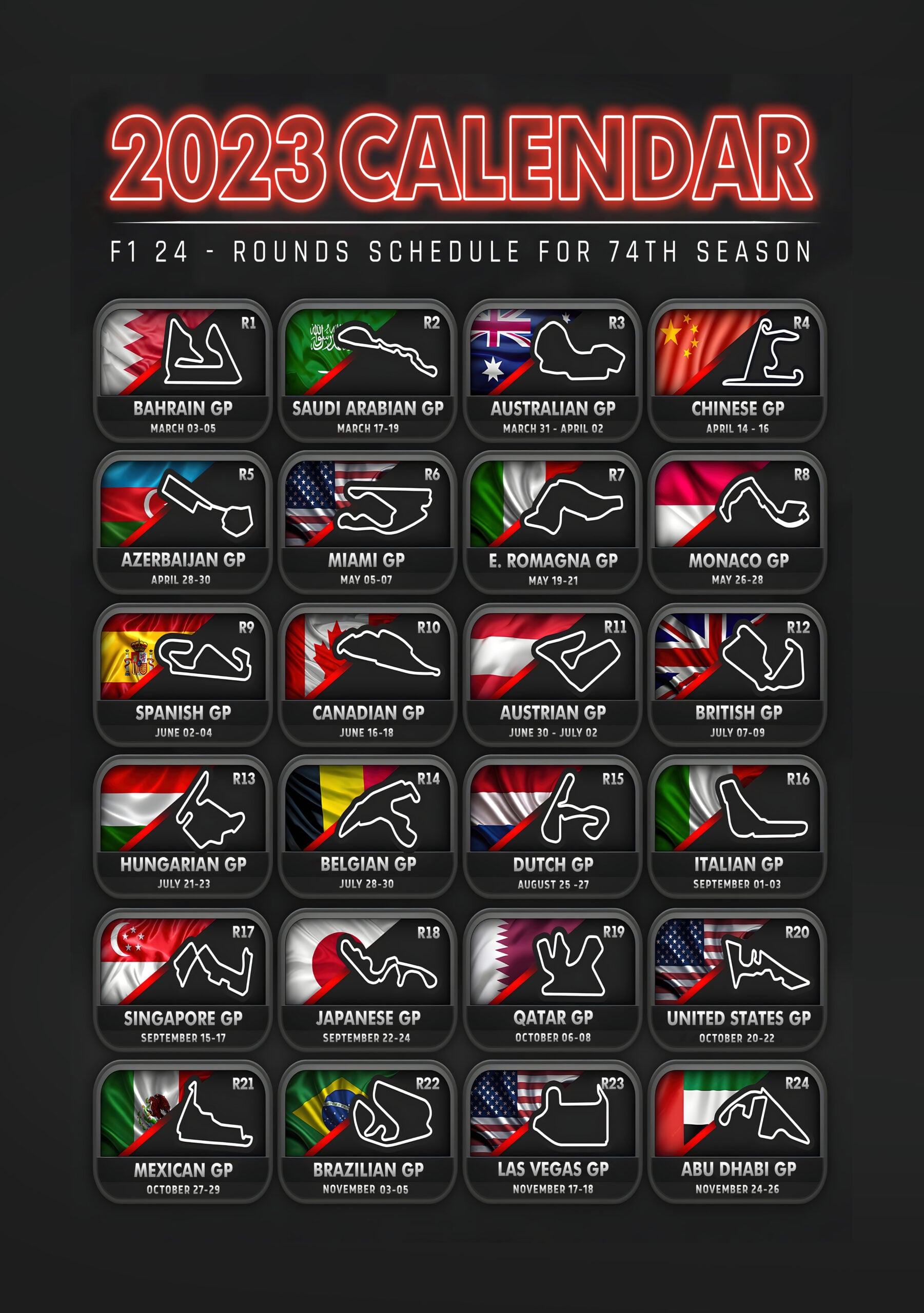 2023 F1 Calendar Schedule