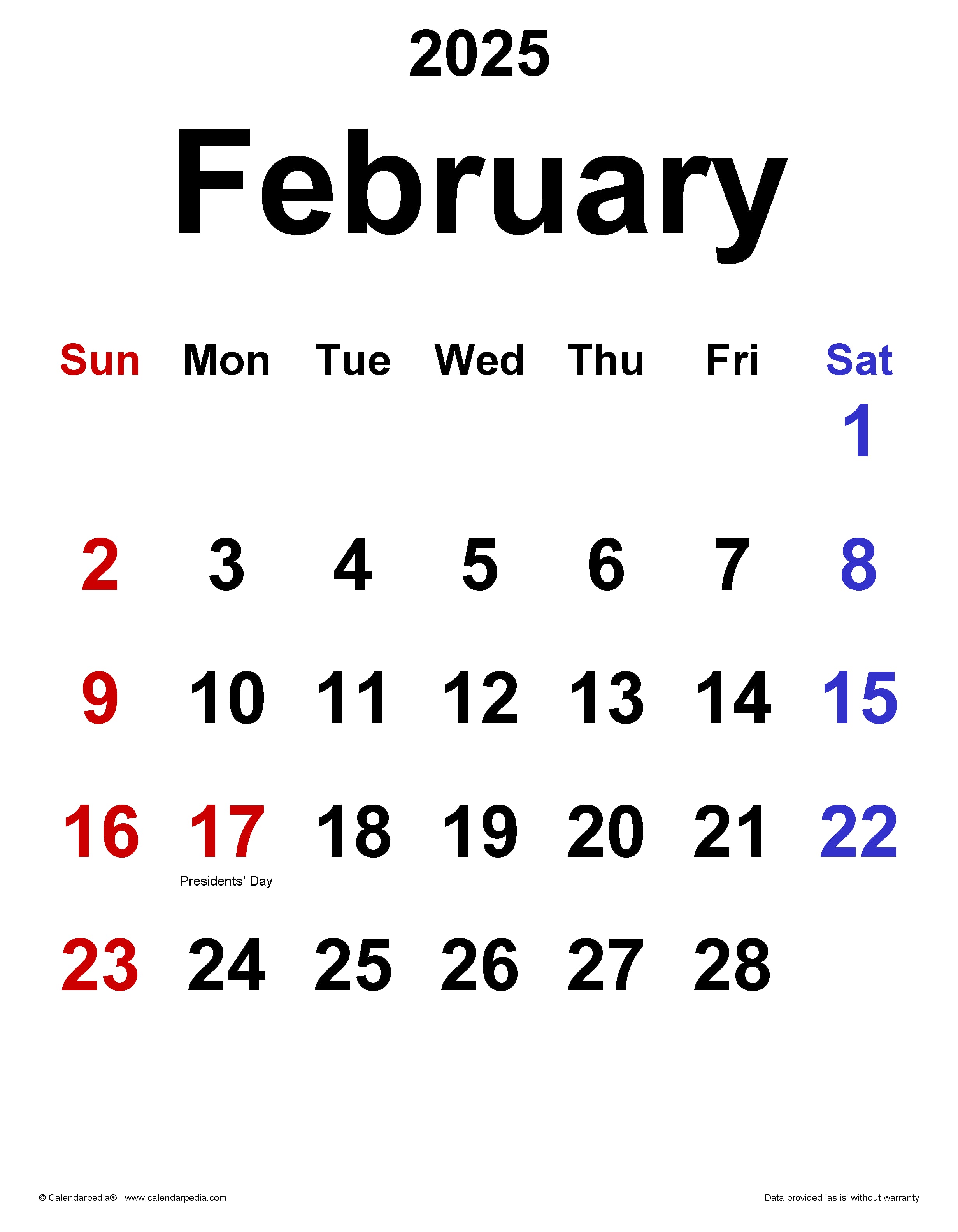 February 2025 Calendar: Plan Your Month With Ease