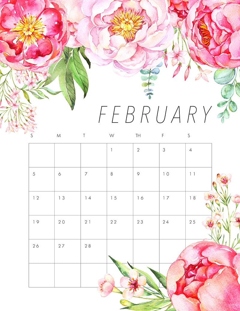 Floral Themed Calendar