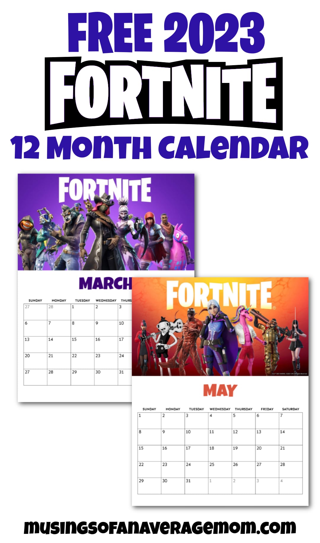 Fortnite Wall Calendar 2025 - Game On Every Month