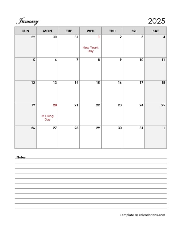 Free Downloadable 2025 Calendar In Word Document Format