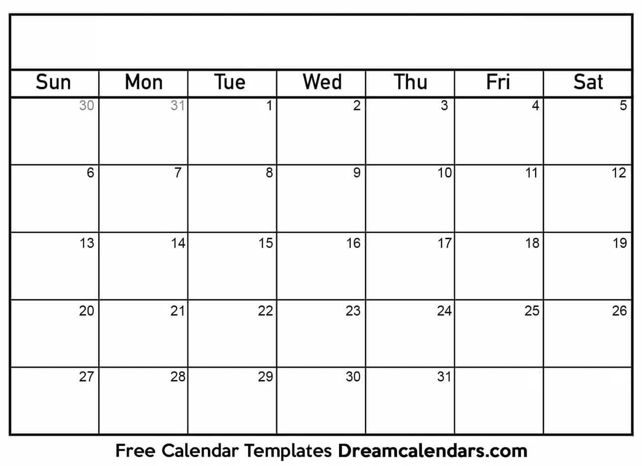 Free Printable Calendar Templates