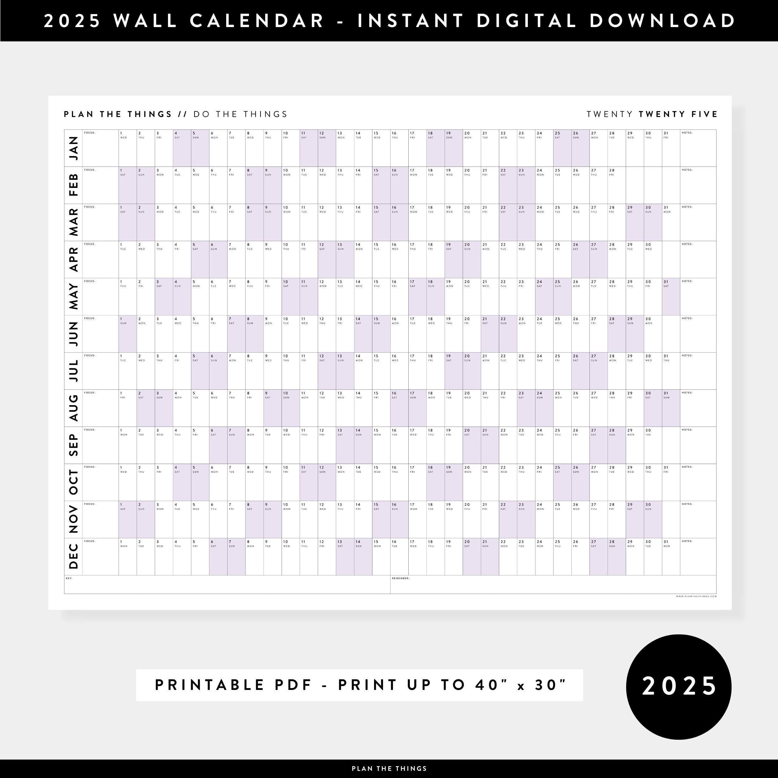 Free Wall Calendar 2025